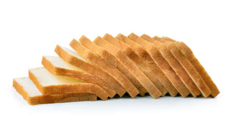 sliced bread isolated on white backgroundの写真素材