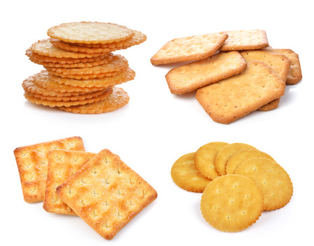 set of Cracker on a white backgroundの写真素材