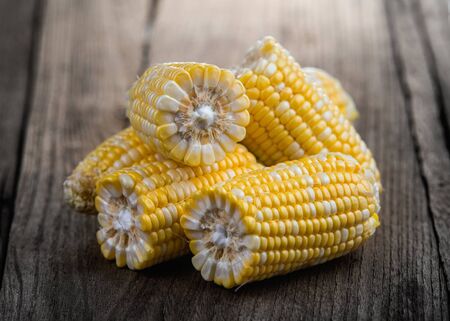 corn on old wooden background