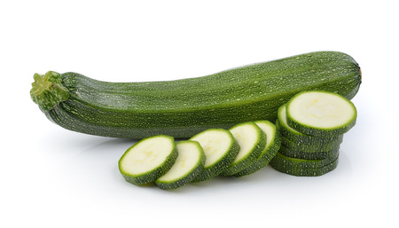 zucchini isolated on white backgroundの写真素材