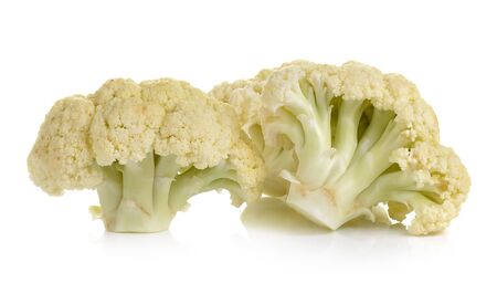 fresh cauliflower on white backgroundの写真素材