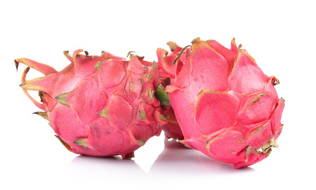 red dragon fruit on white backgroundの写真素材