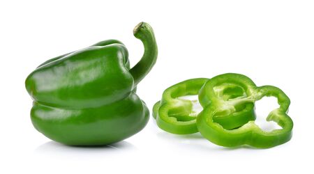 green pepper on white backgroundの写真素材