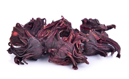 Dried okra on white backgroundの写真素材