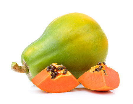papaya on white backgroundの写真素材