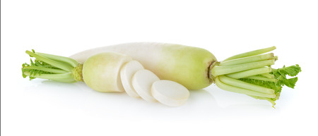 radish on white backgroundの写真素材