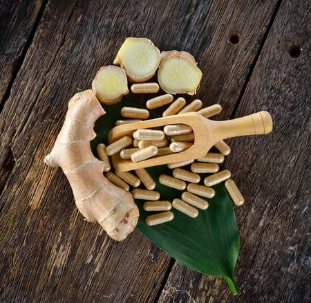 ginger root and capsules