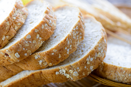 Whole wheat bread slicesの写真素材