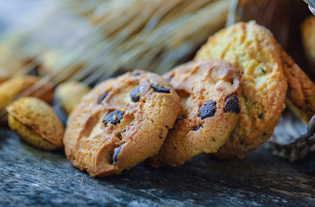 Chocolate chip cookiesの写真素材