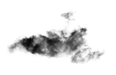 Black smoke on a white backgroundの写真素材