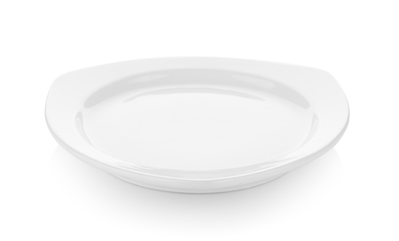 white plate on white backgroundの写真素材