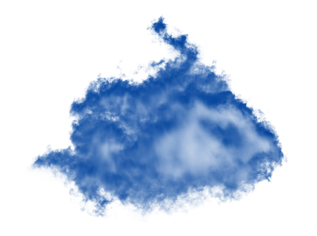 Blue smoke on a white backgroundの写真素材