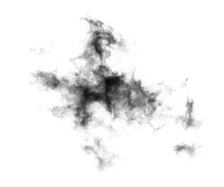 Black smoke on a white backgroundの写真素材