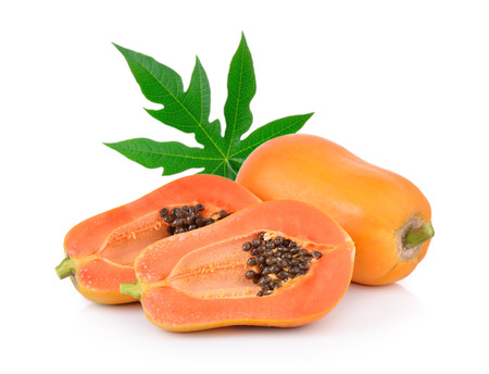 papaya on white backgroundの写真素材