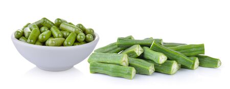 Moringa capsules in the bowlの写真素材