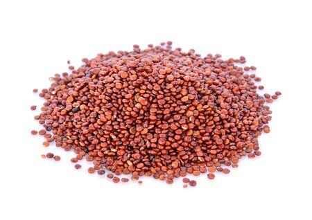 red quinoa isolated on white backgroundの写真素材