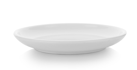 white plate on white backgroundの写真素材