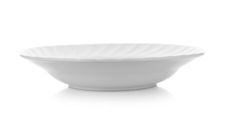 white plate on white backgroundの写真素材