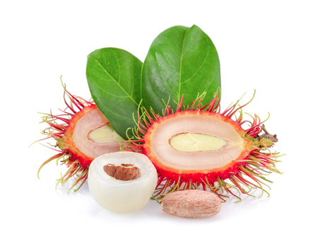 rambutan isolated on the white backgroundの写真素材
