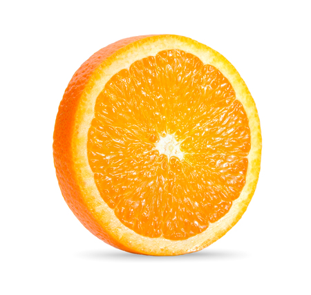 orange slice isolated on the white backgroundの写真素材