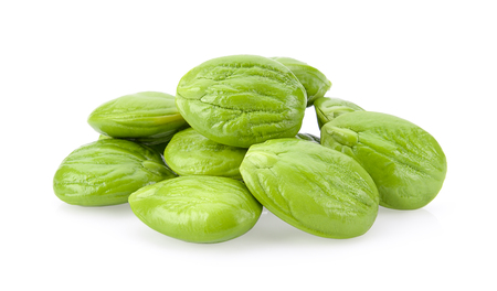 Bitter bean on white backgroundの写真素材