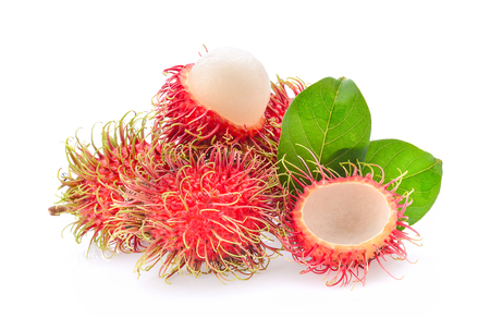 rambutan isolated on the white backgroundの写真素材