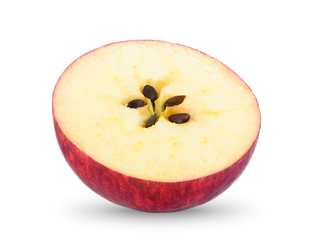 Apple slice isolated on white backgroundの写真素材