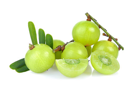 Indian gooseberry isolated on white backgroundの写真素材