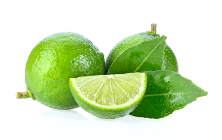 Lime isolated on white backgroundの写真素材