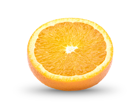 Orange slice isolated on white backgroundの写真素材