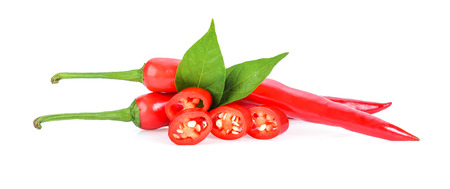 Red chili pepper isolated on a white backgroundの写真素材