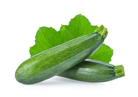zucchini vegetables isolated on white backgroundの写真素材