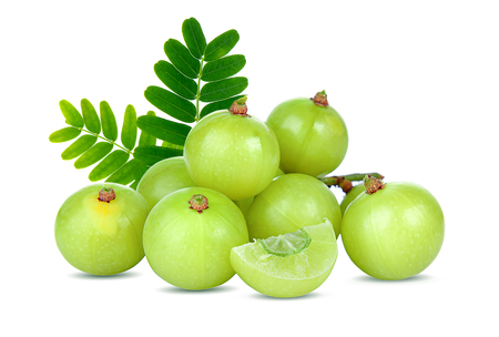 Indian gooseberry isolated on white backgroundの写真素材