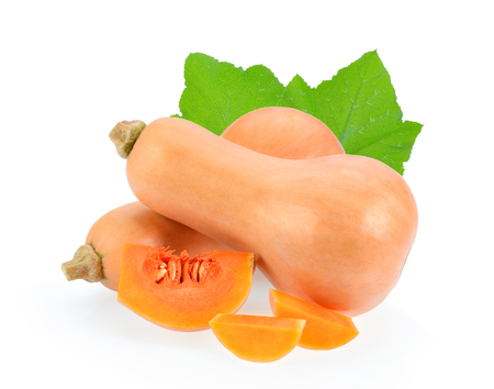 butternut squash isolated on white backgroundの写真素材