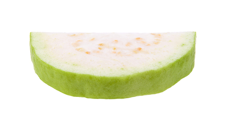 Guava fruit slice isolated on white background.の写真素材