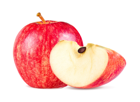 Red apple on white backgroundの写真素材
