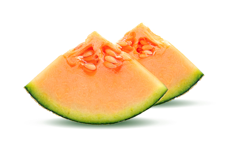 melon isolated on white backgroundの写真素材