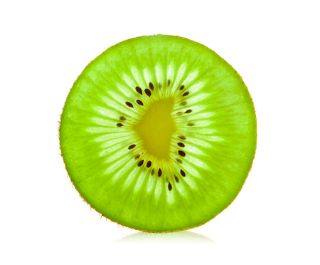 slice kiwi fruit isolated on white backgroundの写真素材