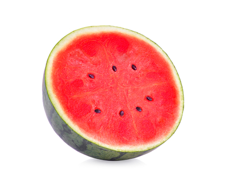 slice watermelon  on white backgroundの写真素材