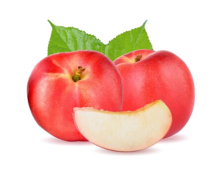 Peach on white backgroundの写真素材