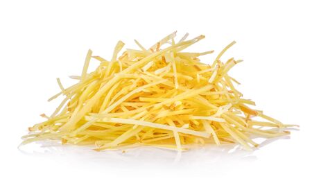 slice ginger on white backgroundの写真素材