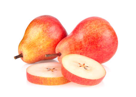 red pear on white backgroundの写真素材