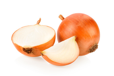 onions isolated on white backgroundの写真素材