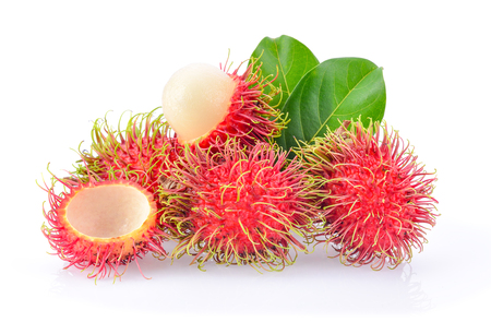 rambutan isolated on the white backgroundの写真素材