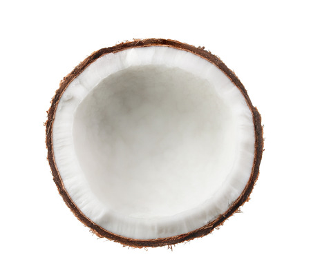 Coconut. Half isolated on white backgroundの写真素材