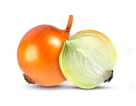 onions isolated on white backgroundの写真素材