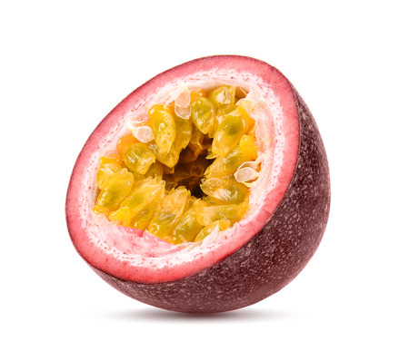 passionfruits isolated on white backgroundの写真素材