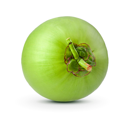 Green coconut Fruit isolated on white backgroundの写真素材