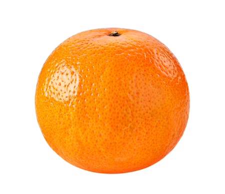 Ripe orange isolated on white backgroundの写真素材