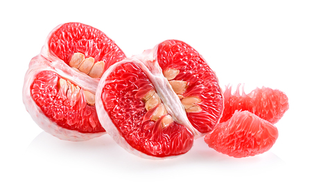 Grapefruit piece isolated on white backgroundの写真素材